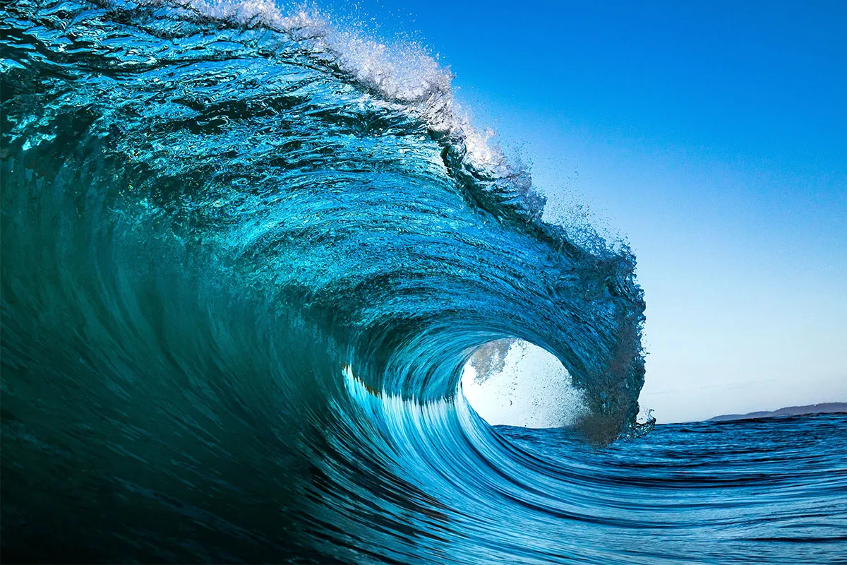 A photograph of a wave