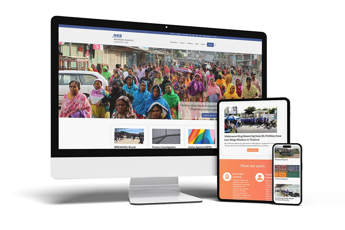 Workers Rights Consortium website screenshot